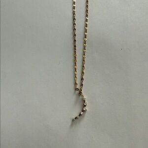 Electric Picks Gold Crescent Necklace
